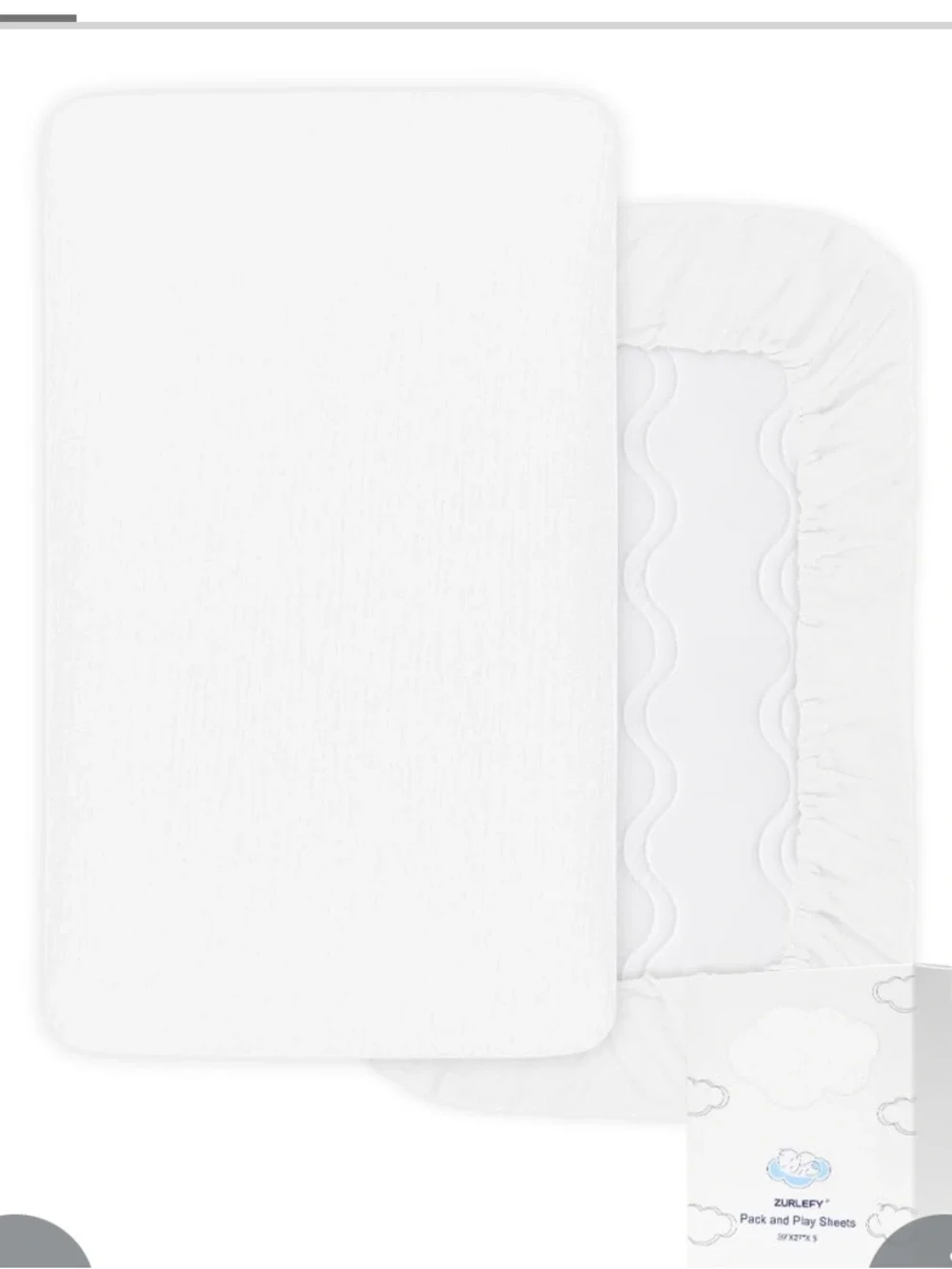 White Muslin Cotton Mini Crib Sheets Boy/Girl (2-Pack)